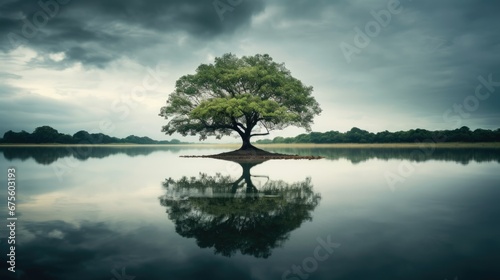 Tree Photography in the Middle of a Lake