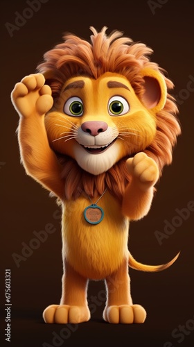 Majestic 3D lion mascot bold and animated character design