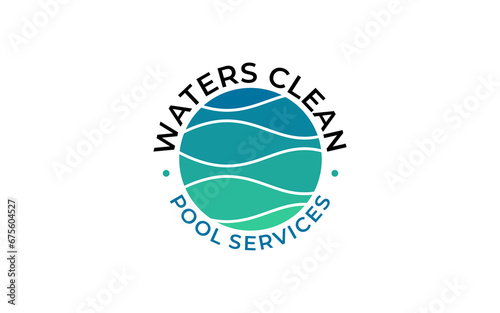 Illustration vector graphic of swimming pool cleaning service logo vector template