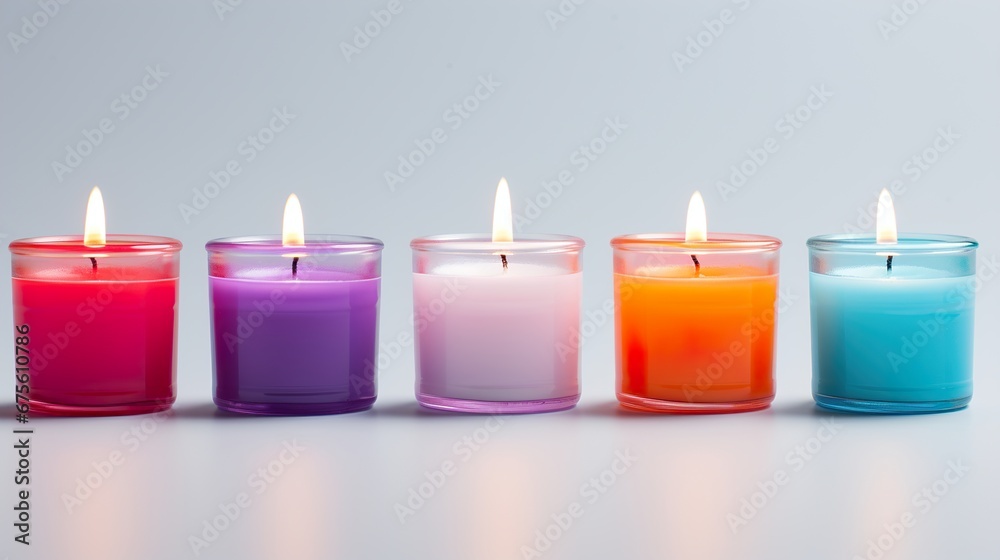 candles on a blue background candles on a blue background