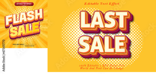 Last Sale Editable Text Effect 3D Emboss Cartoon Style