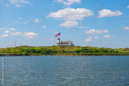 Bayonne Golf Country Club with lighthouse near Cape Liberty Cruise Port in city of Bayonne, New Jersey NJ, USA.  photo