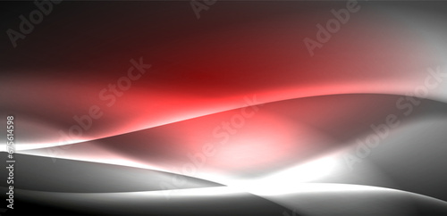 Neon-lit waves surge across background, mesmerizing dance of luminescence and motion. Dynamic backdrop captures essence of energy and modern aesthetics