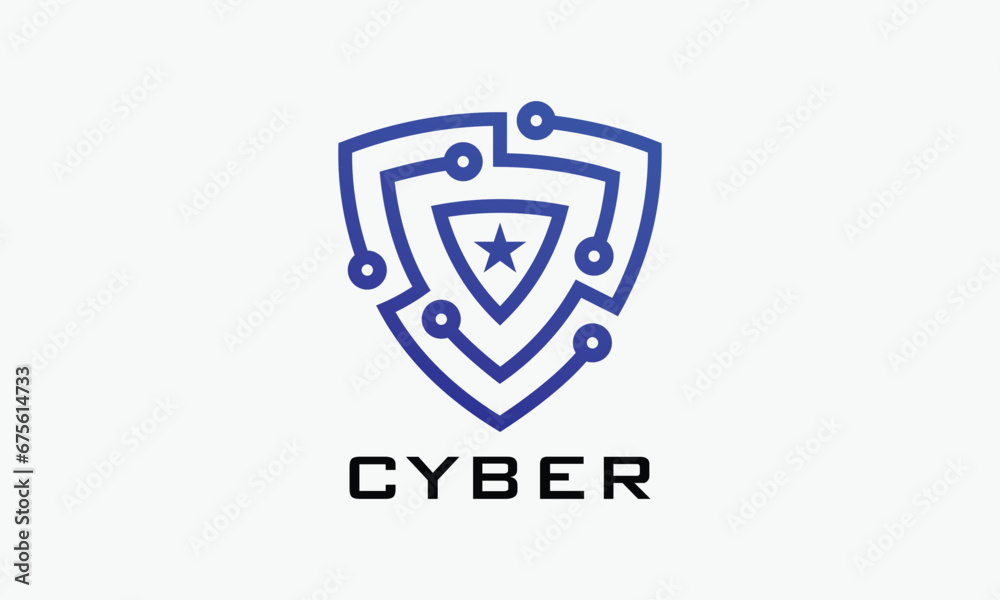 Secure emblem logo vector technology shield security safety protection guard service minimalist design Secure emblem logo vector technology shield security safety protection guard service minimalist design