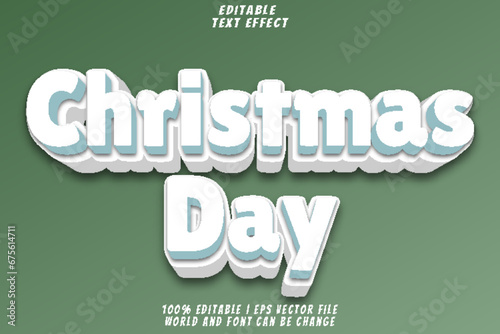 60. Christmas Day Editable Text Effect 3D Emboss Cartoon Style
