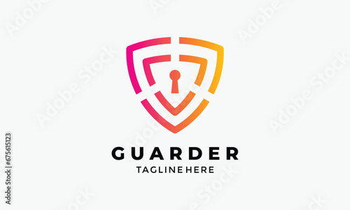Free Download Secure emblem logo vector technology shield security safety protection guard service minimalist design - GFXLoad