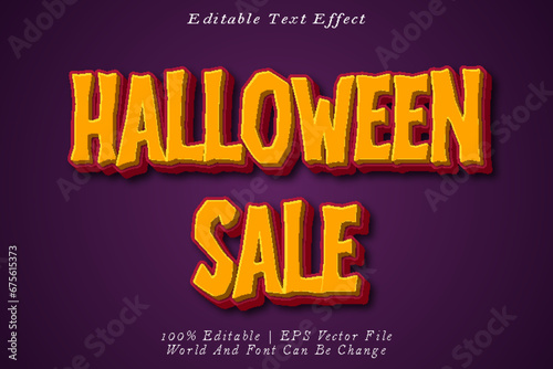 Halloween Sale Editable Text Effect 3D Emboss Cartoon Style