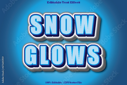 83. Snow Glows Editable Text Effect 3D Emboss Cartoon Style