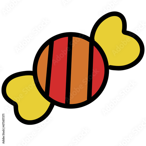 illustration of a red and white chocolate