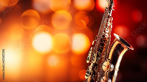 Saxophone with stage lighting sparkle