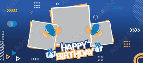 happy birthday photo frame banner for birthday card 