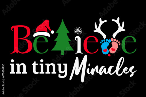 Christmas NICU Nurse Believe In Tiny Miracles T-Shirt