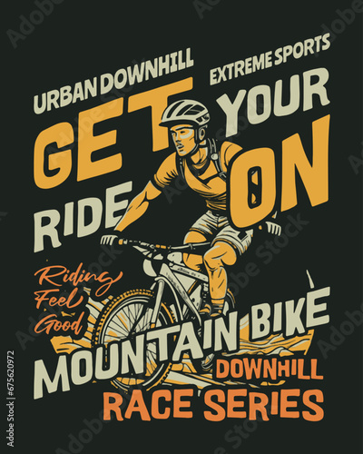 Mountain Bike - Downhill Vector Art, Illustration and Graphic