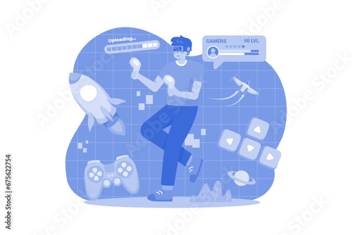Boy Playing VR Game