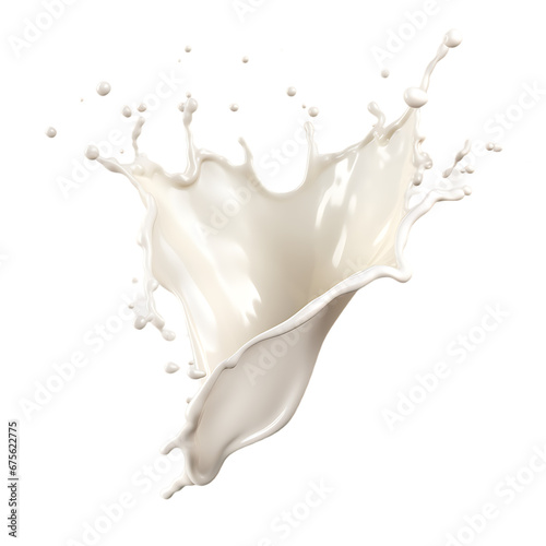 Milk splash isolated on transparent background