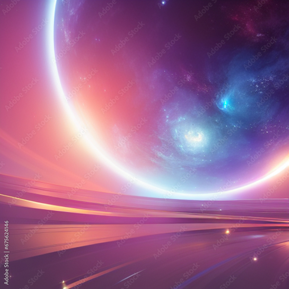 Fototapeta premium Planets and galaxy, science fiction wallpaper. Beauty of deep space. Billions of galaxies in the universe Cosmic art background