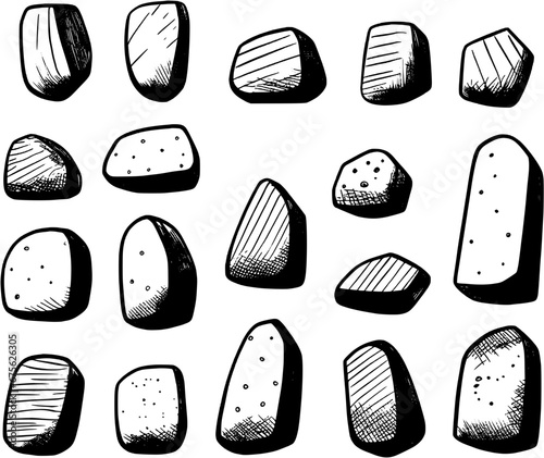 Indoor Bouldering Stones Vintage Outline Icon In Hand-drawn Style