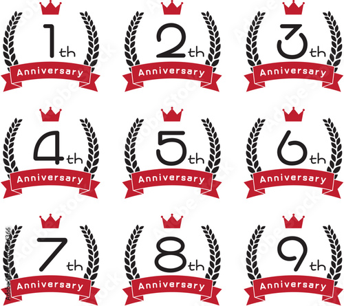 ANNIVERSARYフレームイラストセット