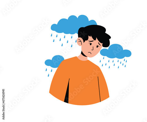 Sad Blue Boy in Rain | Mental Health Series