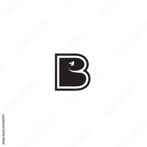 letter B and papper plane in it