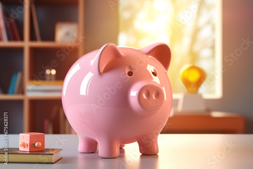 Cofre de porquinho rosa para guardar moedas - Papel de parede photo