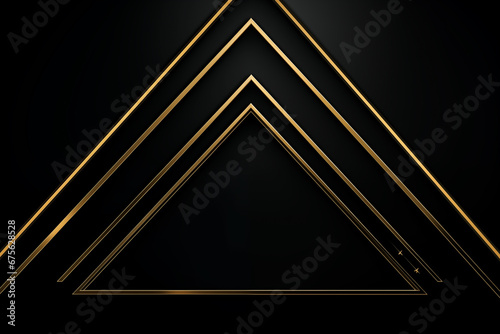 Fundo linhas e triângulos dourados no fundo preto - Papel de parede de promoção photo