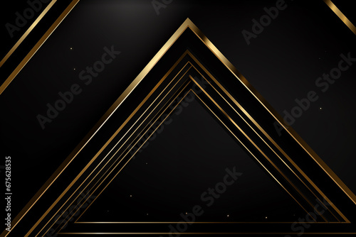 Fundo linhas e triângulos dourados no fundo preto - Papel de parede de promoção photo