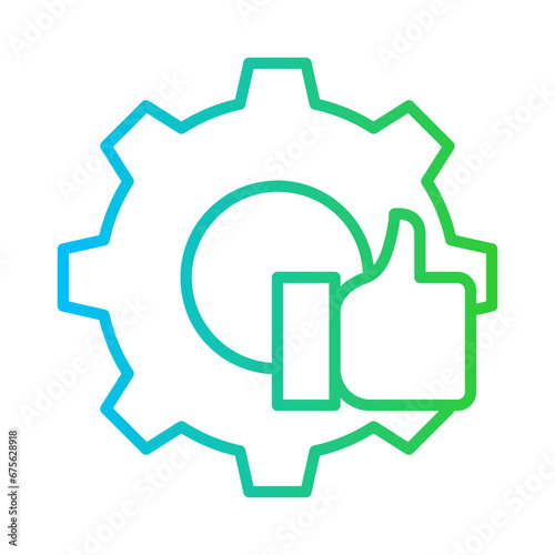Management success performance business icon with blue and green gradient outline style. business, success, professional, management, teamwork, office, manager. Vector Illustration