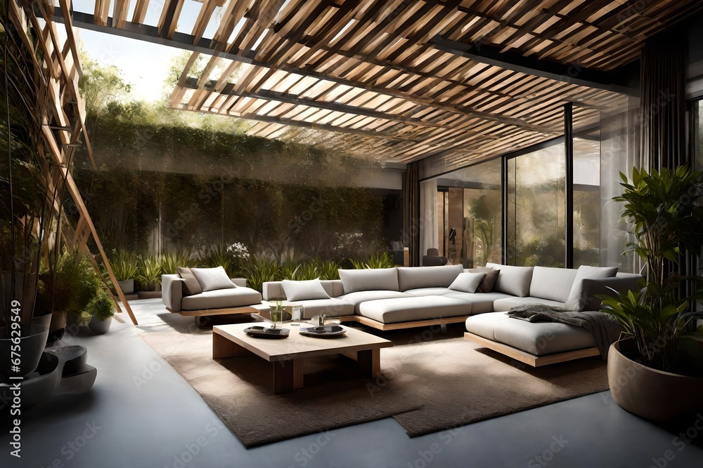 Modern Living room in the garden
