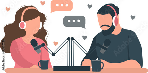 Woman Podcast Illustration