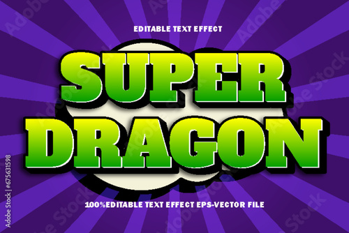 Super Dragon Editable Text Effect 3D Emboss Gradient Style