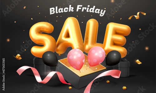 Black Friday sale party banner