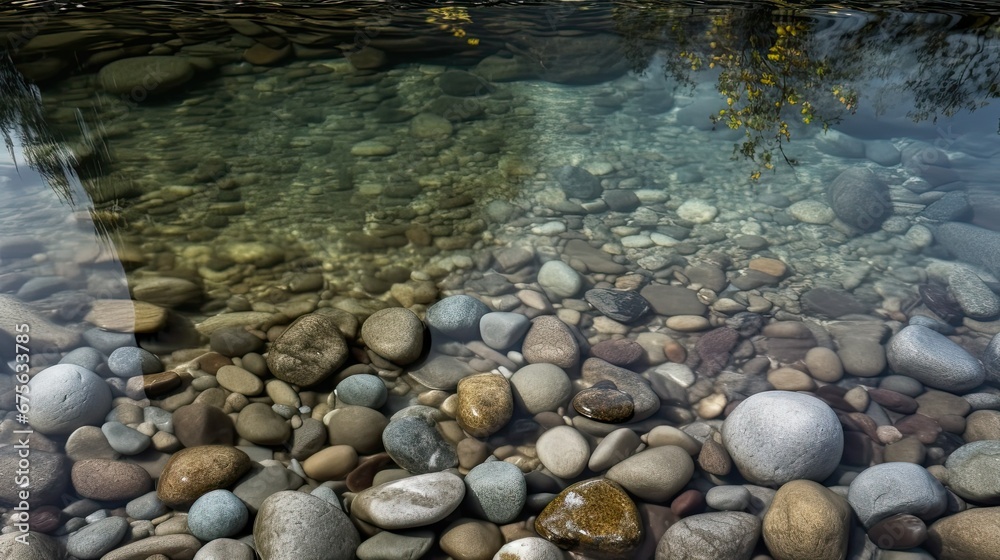Pebbles stones underwater