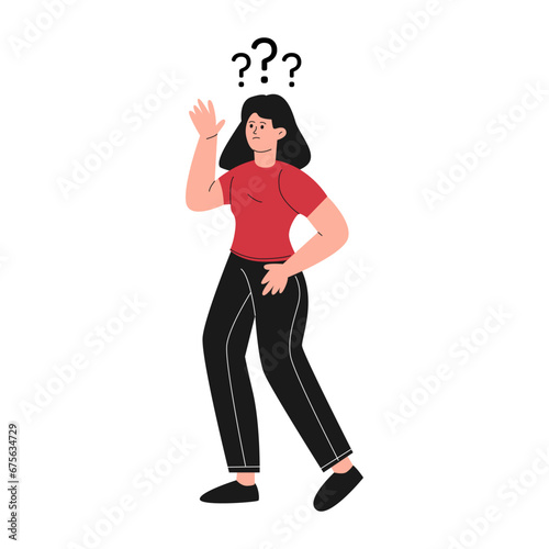 vector illustration of confused person concept