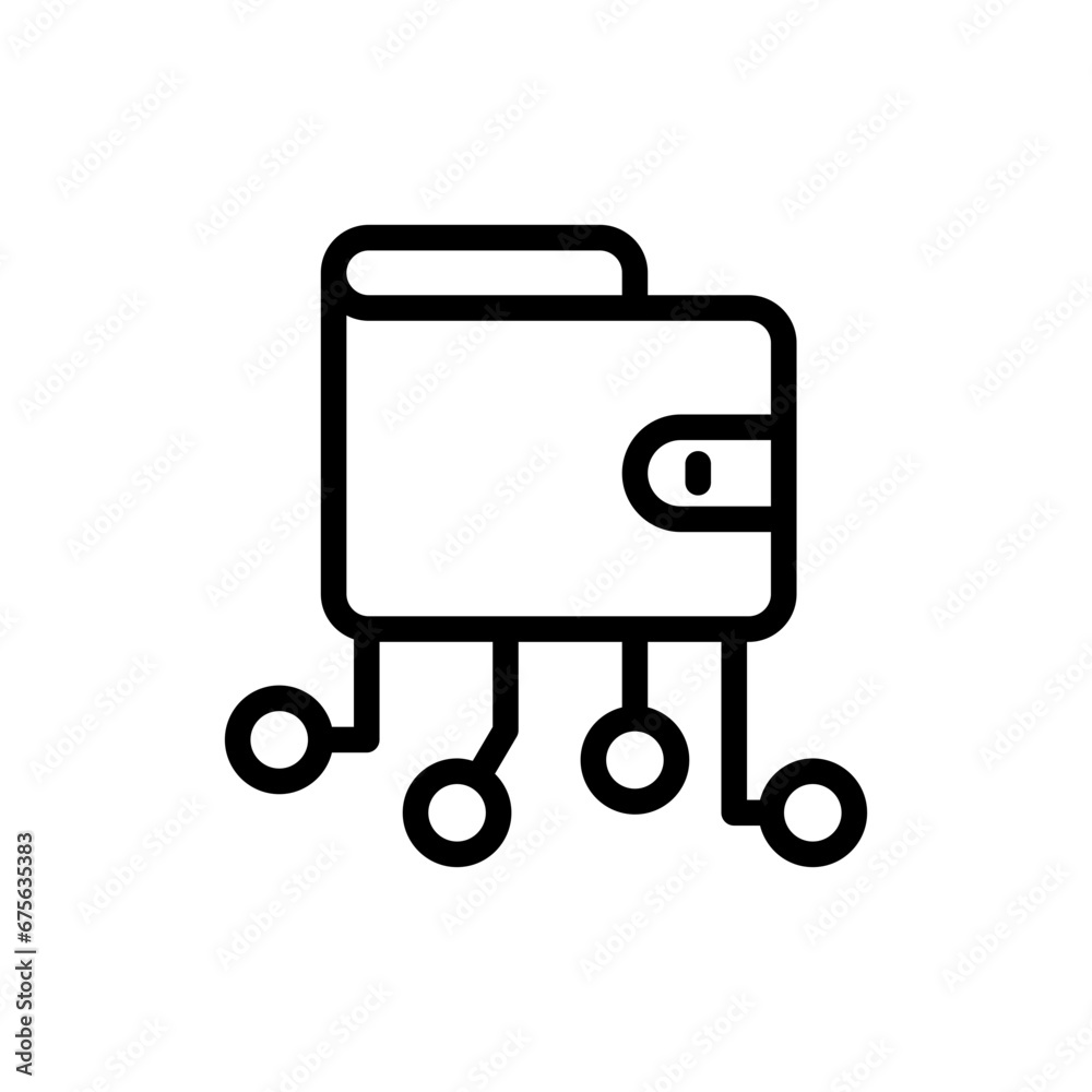 E-wallet digitalization business icon with black outline style. business, finance, wallet, money, payment, internet, online. Vector Illustration E-wallet digitalization business icon with black outline style. business, finance, wallet, money, payment, internet, online. Vector Illustration
