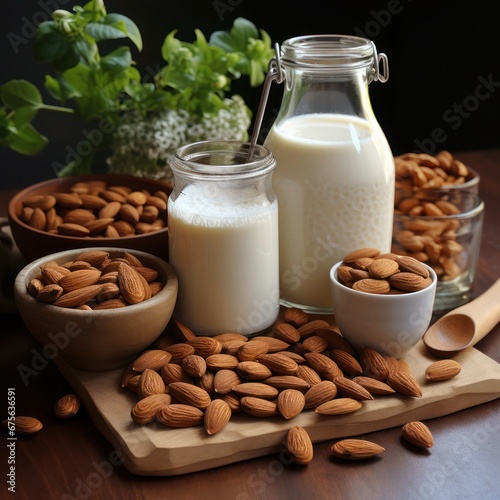 almond milk with nuts