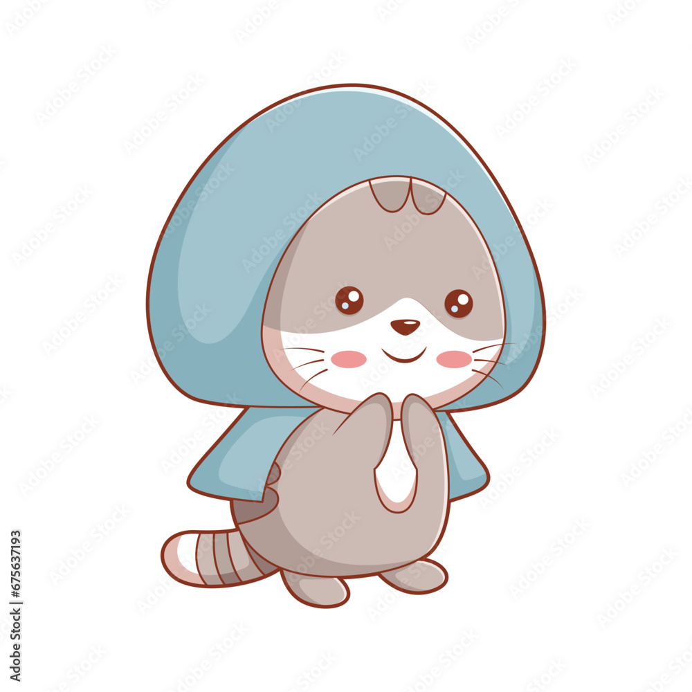 Fototapeta premium Cute Cat Character Design Illustration