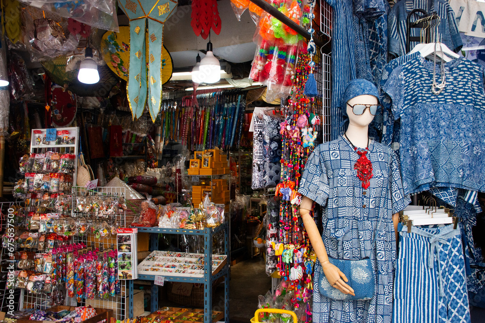 Chatuchak Weekend Market or Jatujak local walking street bazaar for thai people and foreign travelers travel visit and shopping goods products gifts souvenirs on October 29, 2023 in Bangkok, Thailand