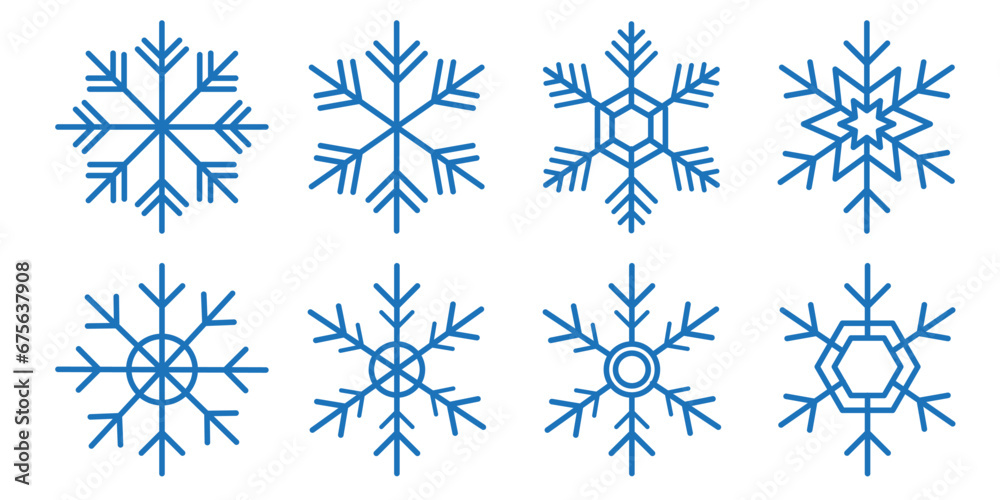 Snowflake icons set. Merry xmas Snowflake symbols. Snow icon. Vector illustrator eps Snowflake icons set. Merry xmas Snowflake symbols. Snow icon. Vector illustrator eps