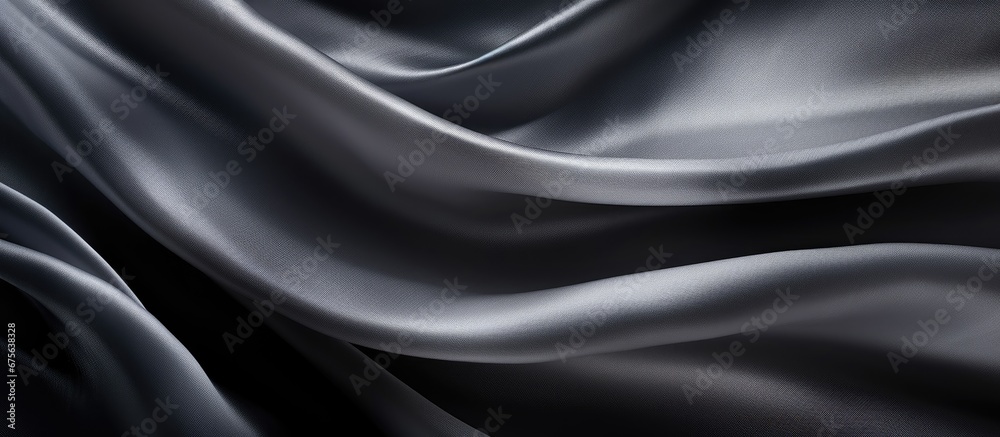 The abstract silver linen cloth adds a touch of luxury to the fashion industry creating a concept of space and texture in black background making it an ideal choice for curtains or clothes