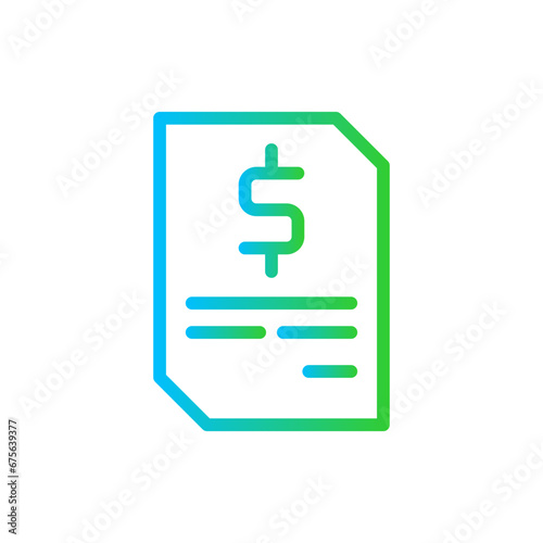 Contract job business icon with blue and green gradient outline style. contract, agreement, business, document, office, sign, signature. Vector Illustration © SkyPark