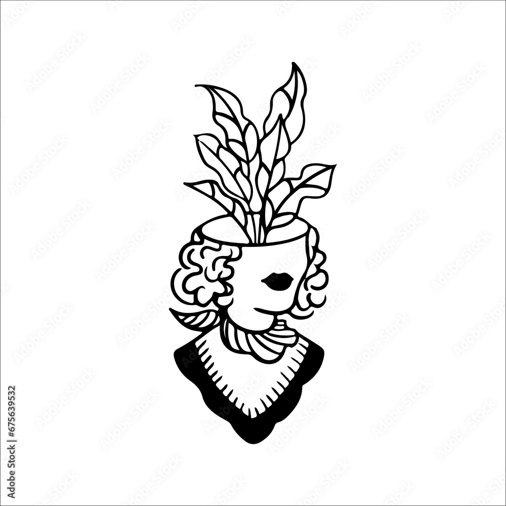 vector illustration of woman with flowers concept vector illustration of woman with flowers concept