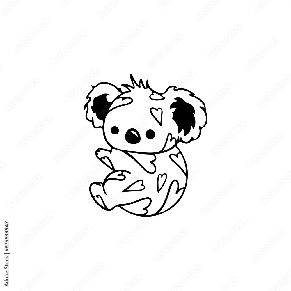 Obraz premium vector illustration of baby koala