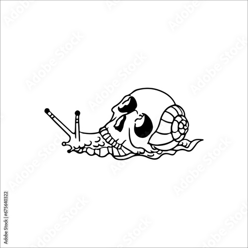 vector illustration of skull concept snail