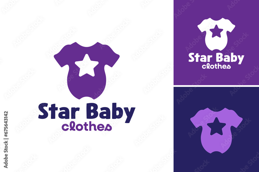 Star baby clothes logo is a design asset that features baby clothing