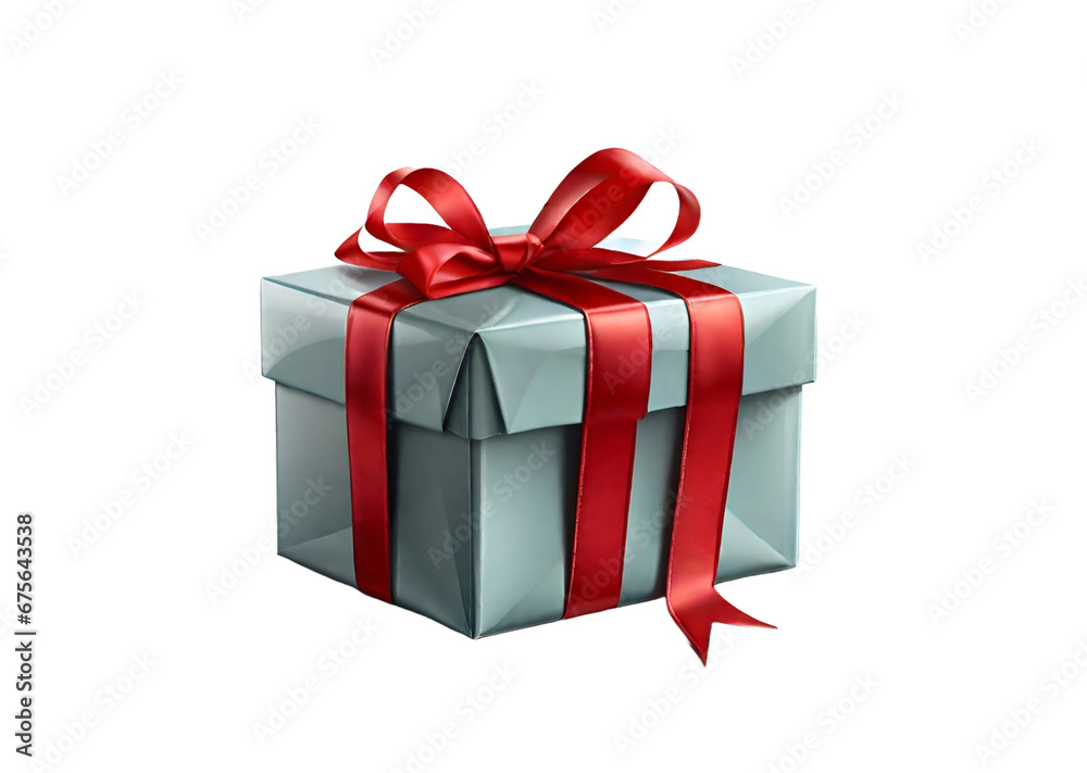 Gift box with red ribbon. Transparent background, with png Gift box with red ribbon. Transparent background, with png