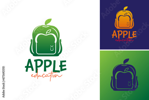 Apple Education Logo Design Template. is a design asset that showcases a logo specifically created for educational purposes.