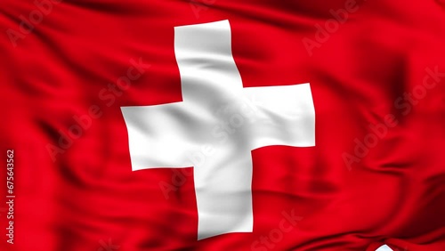 Switzerland Waving Flag Background