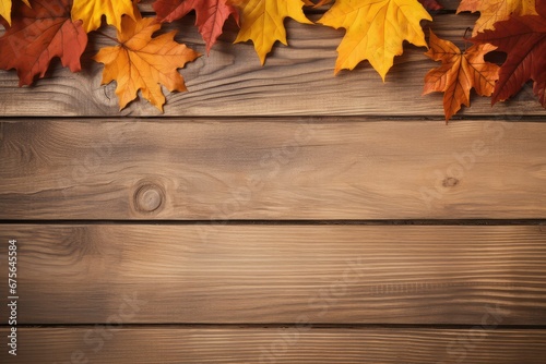 wood background with maple tree autumn season