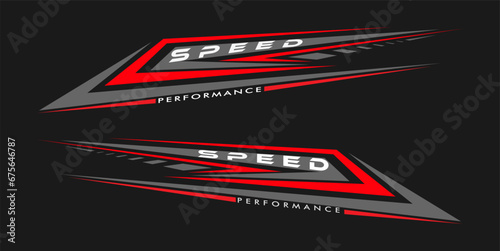 wrap design for car vectors. sports red stripes, car stickers. racing decals for tuning